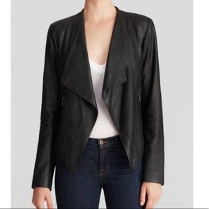 BB Dakota drape front real lamb leather drape front jacket, size Xs